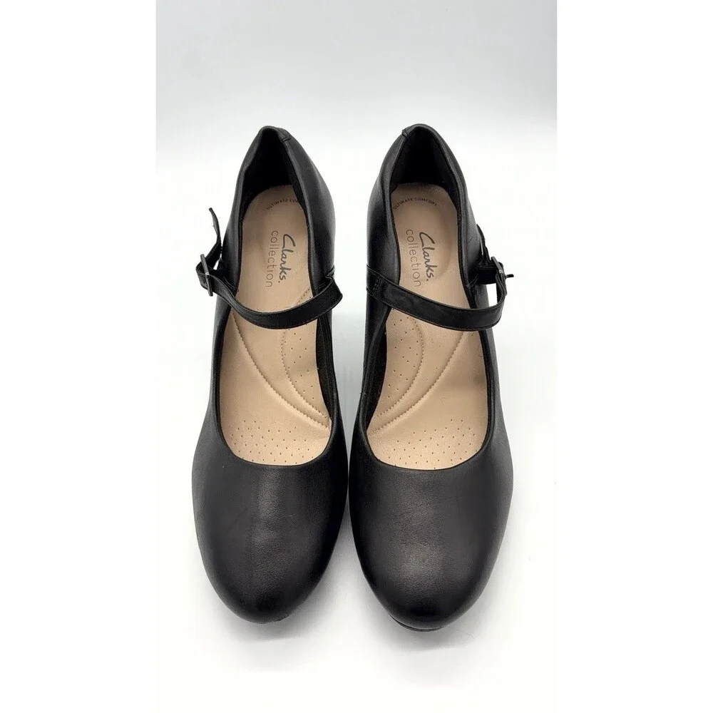 Clarks Womens Ambyr Shine Pump Heel Black Size 10M